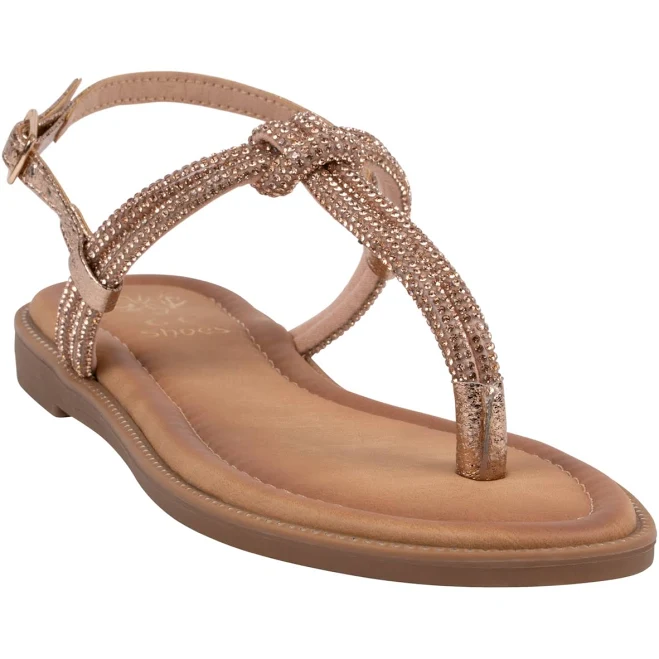 shoes Gc Shoes Women's Alonde Embellished T-Strap Flat Sandals Macy's $32.99