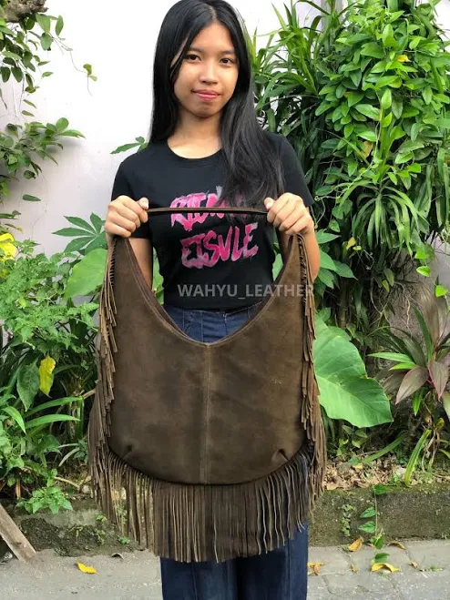 bag Genuine Leather Boho Suede Fringe Crossbody Bag Etsy - Seller $118.38