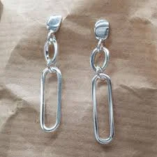 accessory Geometric Silver Dangle Modern Drop Earrings Etsy $34.41