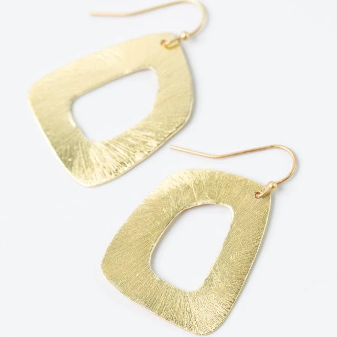 accessory Geometric Statement Earrings in Brushed Gold Anne Vaughan Designs $25