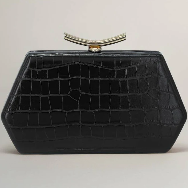 bag Geometric Structured Faux Leather Evening Clutch Bag ShopSimon $53.19