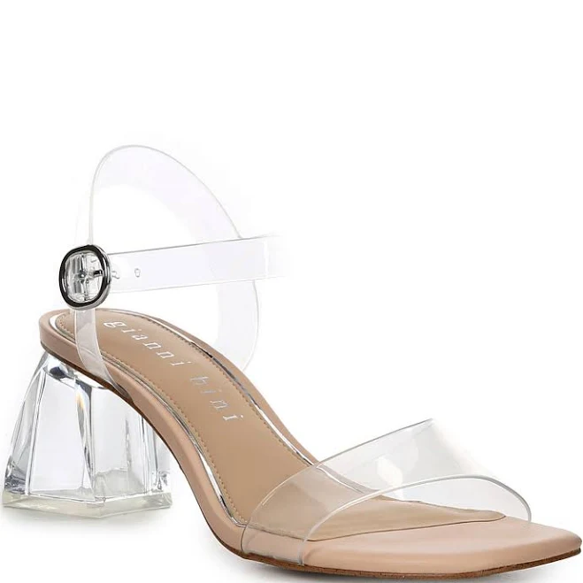 shoes Gianni Bini Alivia Two Vinyl Block Heel Sandals Dillard's $89.99