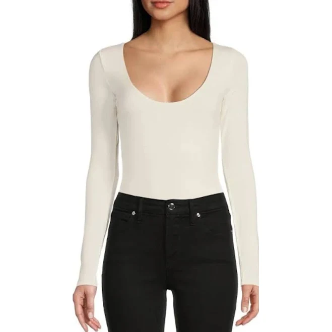 top Good American Women's Scoop Neck Long Sleeve Bodysuit Poshmark $35