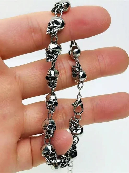 accessory Gothic Punk Style Skull Chain Bracelet Shein $1.84