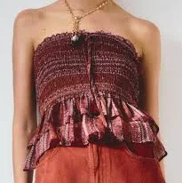 top H&M Ladies Paisley Smocked Bandeau Top H&M $19.99