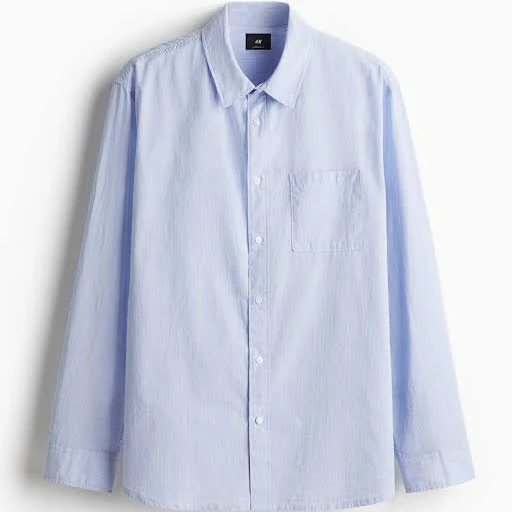 top H&M Men's Oversized-Fit Seersucker Shirt H&M $16.99