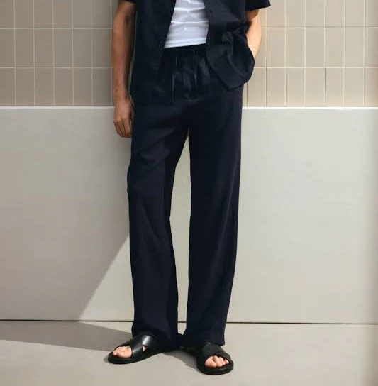 pants H&M Men's Relaxed Fit Linen-Blend Pants H&M $49.99