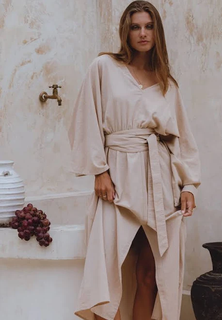 kimono Hana Linen Kimono Dress Bali Lane $175.5