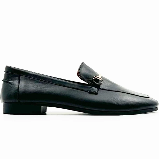 shoes Handmade Leather Low Heel Loafers with Gold Buckle Detail Etsy - Seller $137.57