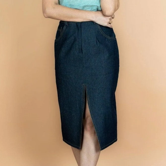 skirt High-Rise Midi Pencil Skirt SeamsFriendly $56