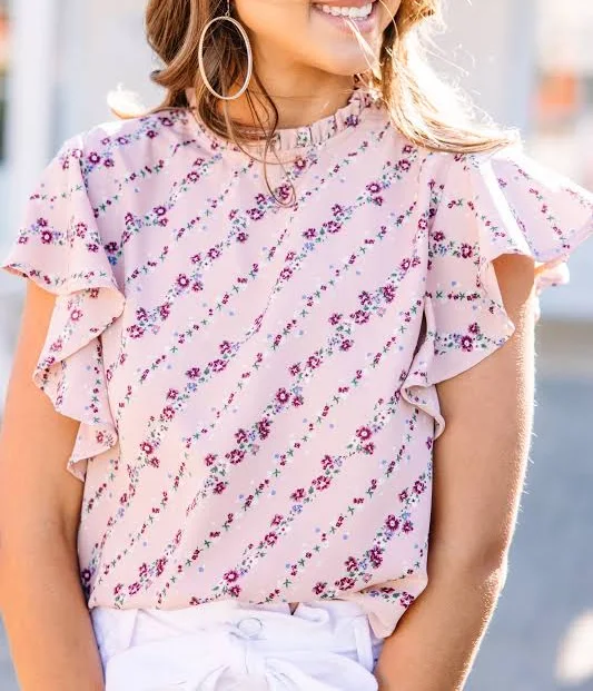 top In The Morning Sun Ditsy Floral Blouse The Mint Julep Boutique $30
