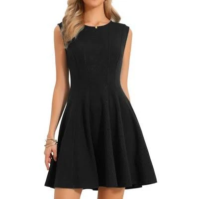 outfits Inspire Chic Women's Sleeveless Crew Neck Swing A Line Mini Dress Target $38.99
