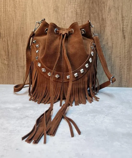 bag Italian Suede Leather Fringe Crossbody Bag Etsy - Seller $92.18