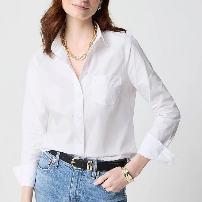 top J.Crew Women's Signature Fit Cotton Poplin Shirt J.Crew Factory $58.5