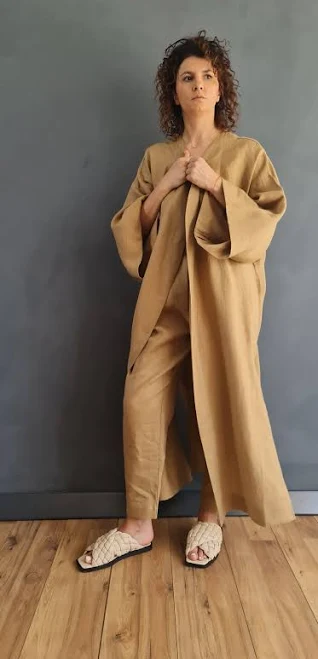 kimono Japanese Linen Kimono Cardigan Etsy - Seller $191.3