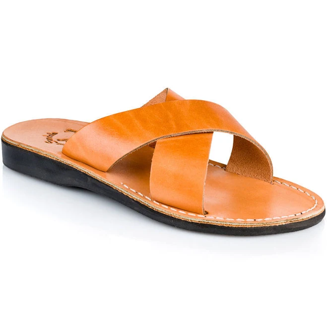 shoes Jerusalem Sandals Women's Elan Leather Cross Strap Sandals Jerusalem Sandals $78.95