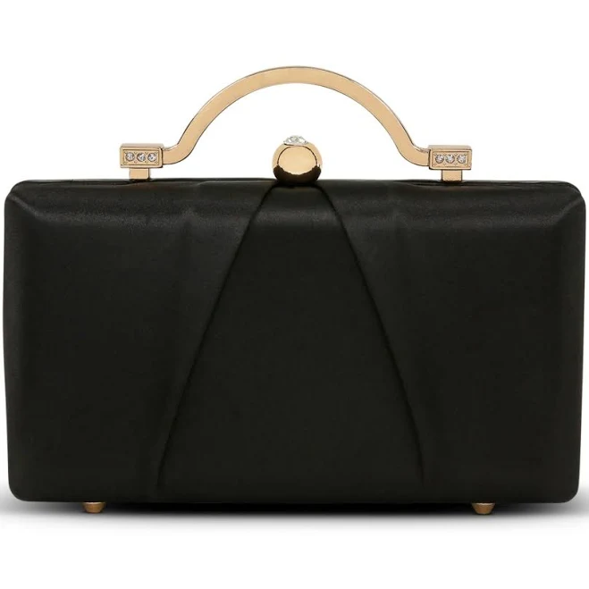 bag Jewel Badgley Mischka Women's Emma Satin Minaudiere Clutch with Outer Pocket Macy's $63