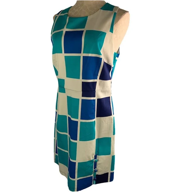 dress Julie Brown Lauriella Colorblock Geometric Print Shift Dress eBay - conshyconsignment $75.65