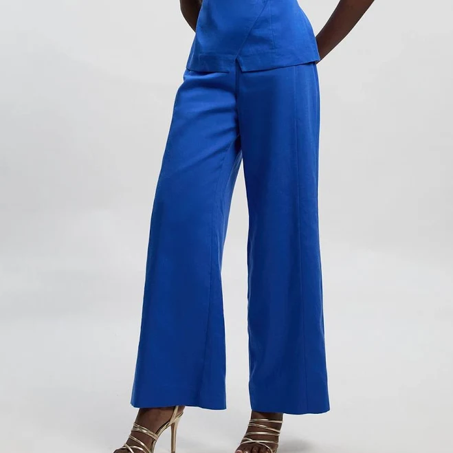 pants Karen Millen Women's Tailored Linen Button Front Wide Leg Trousers Karen Millen USA $167.4