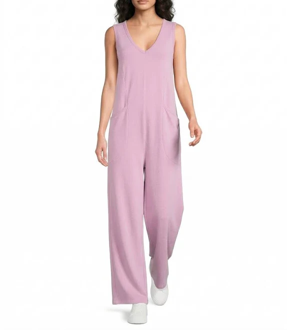 jumpsuit Kinesis Women's V-Neck Sleeveless Wide Leg Jumpsuit Dillard's $79