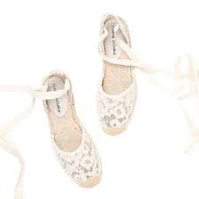 shoes Lace T-strap Espadrille Flats - White - White / 10 The House of CO-KÝ $89.9