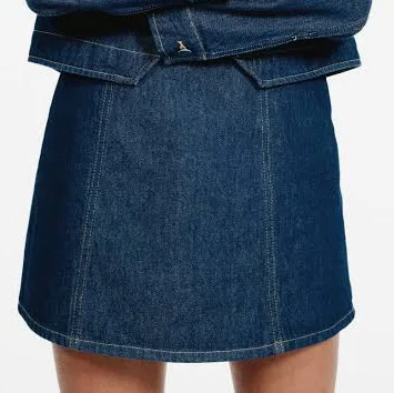 skirt Ladies H&M Denim Blue A-Line Mini Skirt H&M $24.99