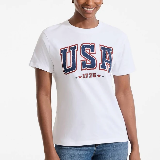 top Lands' End Women's Graphic Short Sleeve T-Shirt Macy's $26.21