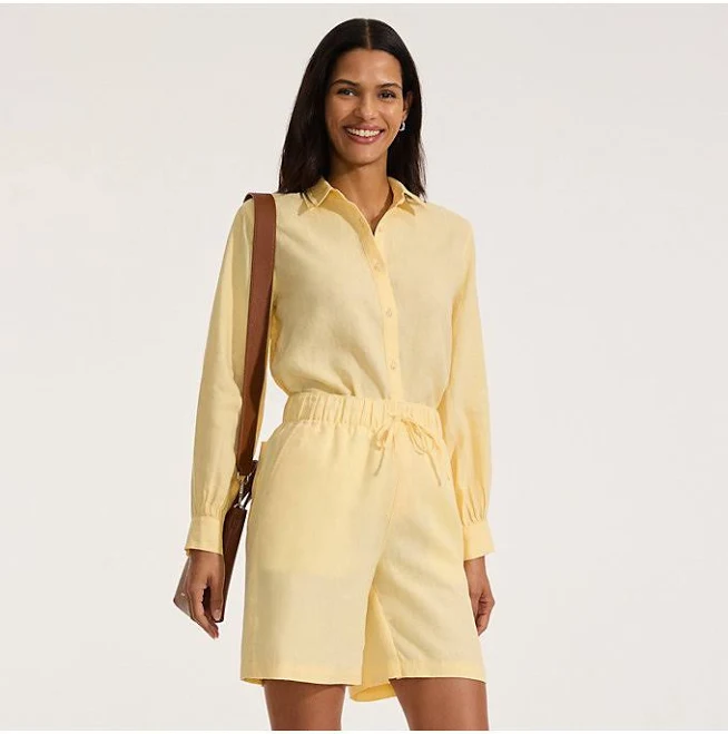 two piece set Lands' End Women's High Rise Pull On Linen Shorts Lands' End $37.47