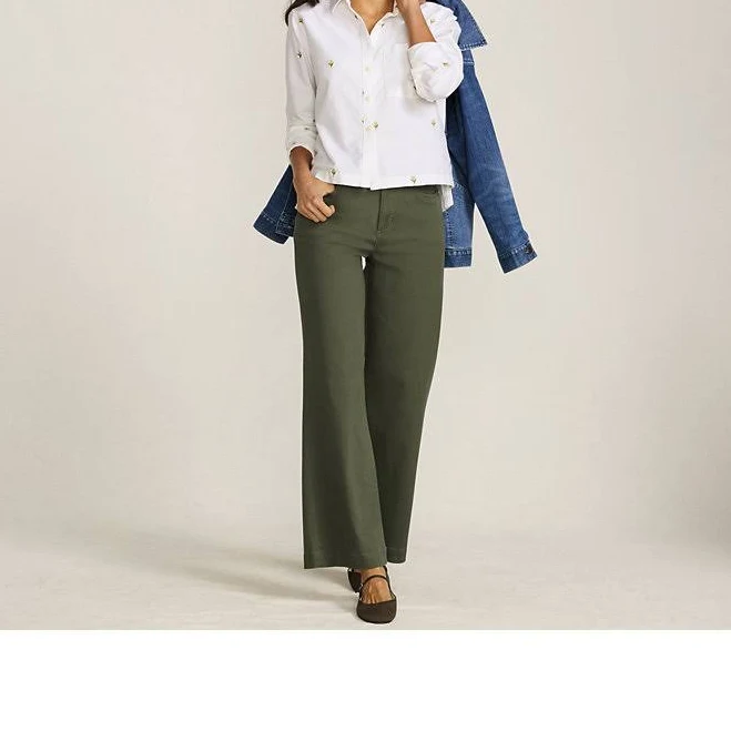 pants Lands' End Women's Petite High Rise 5 Pocket Wide Leg Chino Pants Lands' End $39.97