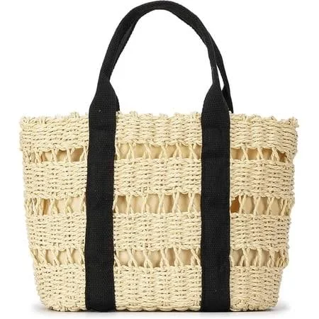 bag Large Handmade Straw Tote Purses for Women Summer Beach Natural Weaving Chic Woven Handbags Shoulder Bags Walmart - esunarty Direct $27.99