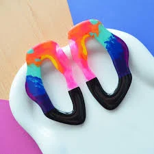 accessory Large Hoop Earring, Acrylic Hoop Earring, Large Statement Earring, Hoop Studs, Colorful Resin Earring, Geometric Hoop Earring, Resin Jewelry Etsy $48.34