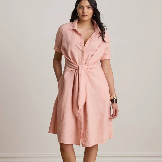 dress Lauren Women's Ralph Lauren Front Tie Linen Shirtdress Ralph Lauren $195
