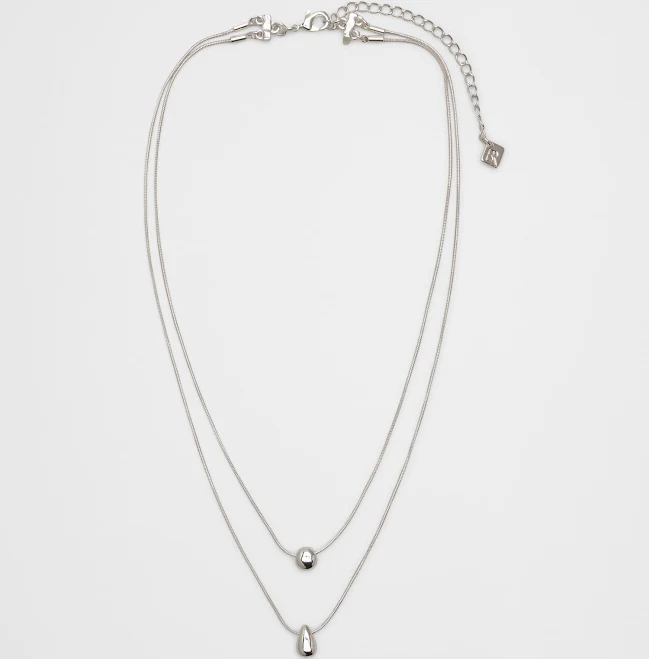 accessory Layered Metal Pendant Necklace Banana Republic Factory $13.5