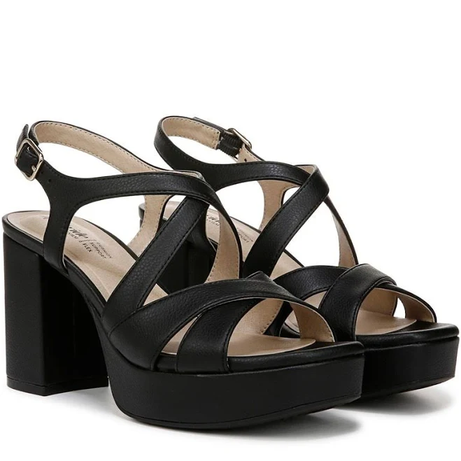 shoes LifeStride Women's Adrianna Wide Platform Slingback Sandals Famous Footwear $59.99