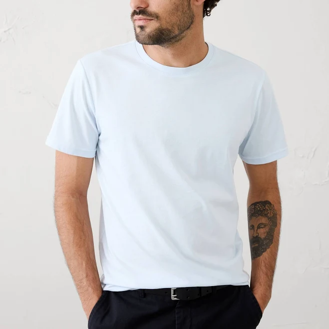 t-shirt Light Sky Men's Standard-Fit Crew-Neck T-Shirt Banana Republic Factory $15