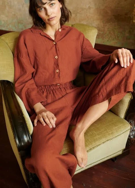 jumpsuit Linenfox Work Linen Jumpsuit Garmentory $122