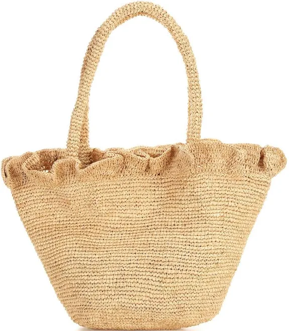 bag Loeffler Randall Cyrus Raffia Woven Tote with Ruffle Dillard's $175