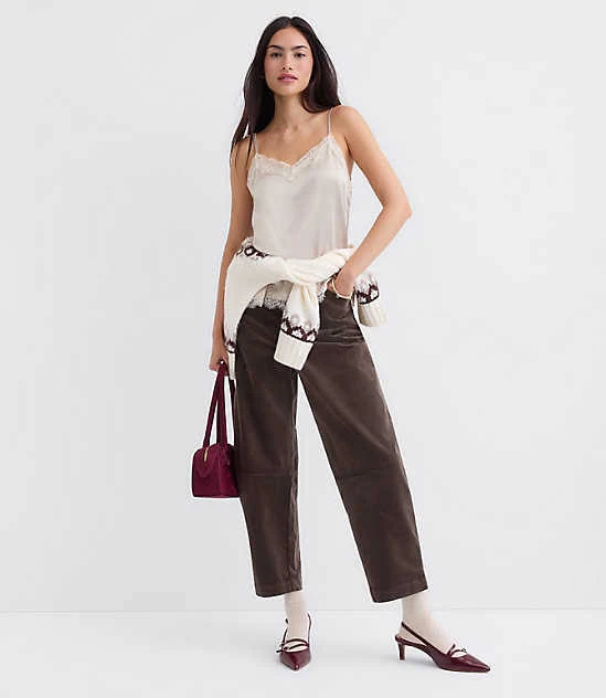 top Loft Women's Lace Trim Satin Cami Top LOFT $22.44