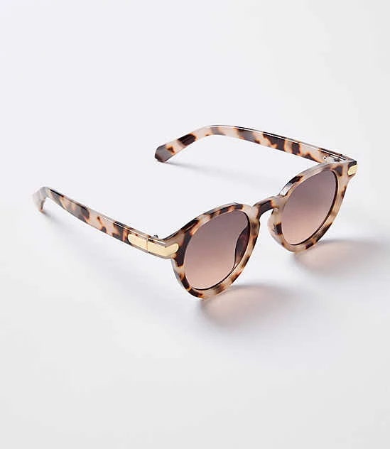 accessory Loft Women's Metallic Trim Round Sunglasses LOFT $18.47