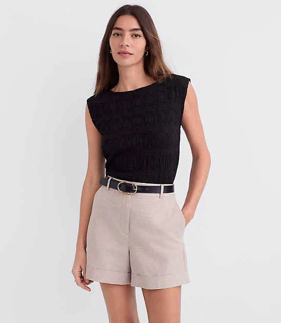 shorts Loft Women's Shimmer Linen Cotton Cuffed Shorts LOFT $32.47