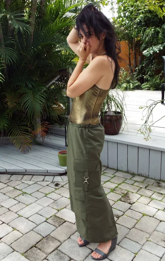 maxi skirt Long Maxi Skirt with Cargo Pockets and Drawstring Waist Etsy - LifeIzzntRuff $88