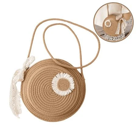 bag LUCKWEO Round Straw Women's Beach Bag, Crossbody Bag, Handmade Woven Natural Summer Beach Bag, Size: Small, Brown Walmart - LUCKWEO $8.9
