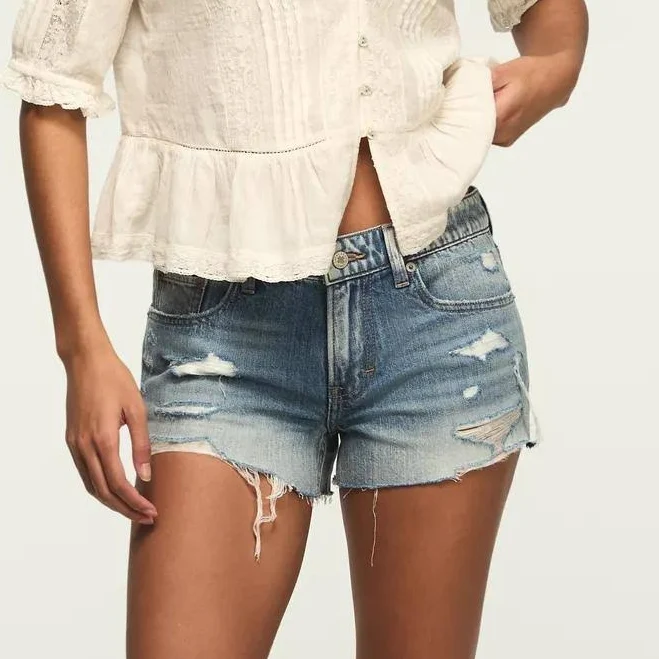 bottoms Lucky Brand Women's Festival Ripped Denim Cutoff Shorts Lucky Brand $48.65