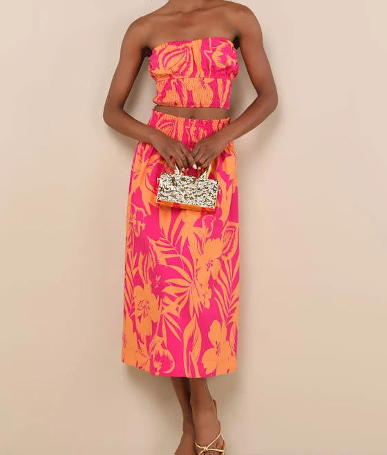 skirt Lulus High-Rise Floral Cotton Midi Skirt Lulus $55