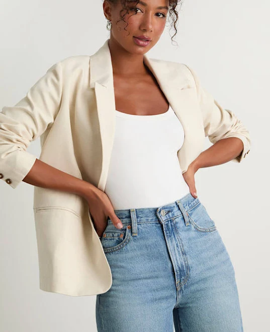 blazer Lulus Oversized Linen Blazer Lulus $65