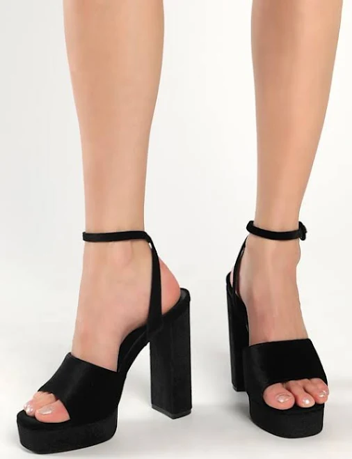 shoes Lulus Velvet Platform High Heel Sandals Lulus $49
