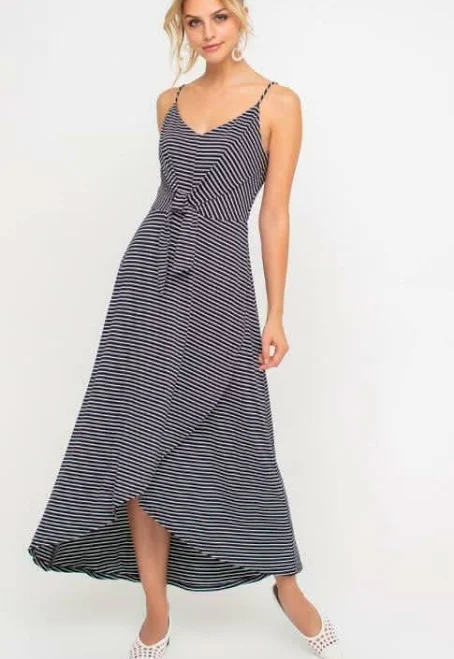 dress Lush Striped Wrap Maxi Tank Dress Boho Pink $49