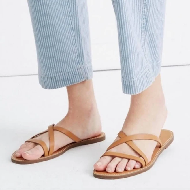 shoes Madewell Boardwalk Strappy Leather Slide Sandal Poshmark $18