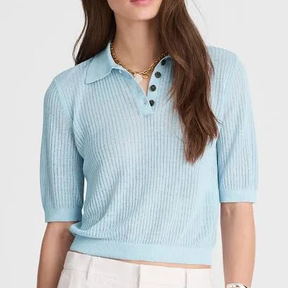 top Madewell Women's Short-Sleeve Polo Sweater Tee Madewell $49.99