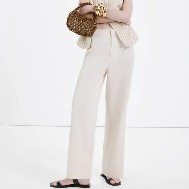 pants MANGO Linen High-Waist Trousers shop.mango.com $69.99